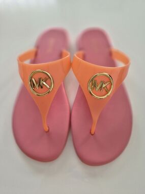 Michael Kors Pink/Orange Jelly Thong Sandals